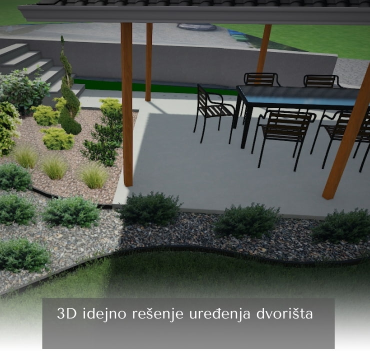 3D Idejno rešenje uređenja dvorišta