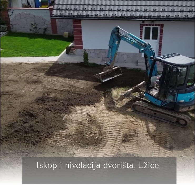 Iskop i nivelacija dvorišta za formiranje travnjaka